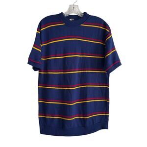 Towncraft Vintage 70s Striped Knit Sweater Tee Mens M